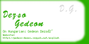 dezso gedeon business card